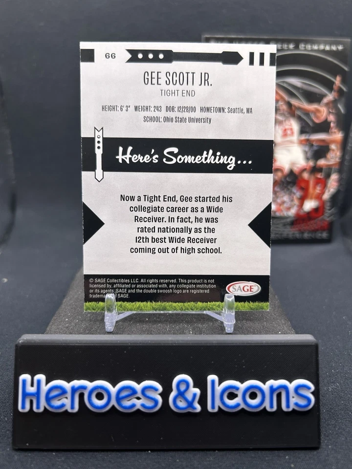 2025 Sage Gee Scott Jr. #66 Ohio State Buckeyes New England Patriots 🚨 - Image 2 of 2