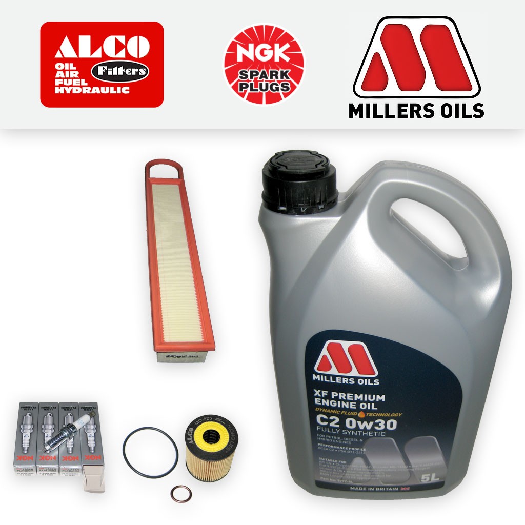 SERVICE KIT for CITROEN DS3 1.4 VTI 95 OIL AIR FILTERS PLUGS +0w30 OIL 2010-2015