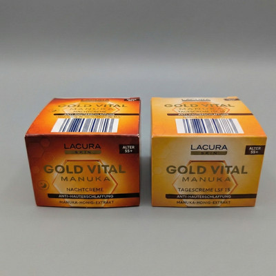 LACURA Gold Vital Manuka Tagescreme + Nachtcreme 55+ Honig LSF15 je 50 ml