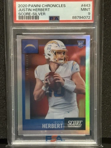 2020 Panini Chronicles - Score Update Rookies Justin Herbert #443 Silver (RC)