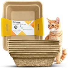 Large Disposable Litter Boxes 8 Pack for Easy Clean Up