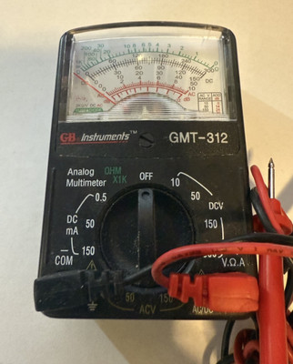 GB Instruments Analog Multimeter - GMT-312 - Black AA Battery Operated