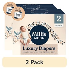 2 pack Millie Moon Luxury Diapers, Size 2, 88 Count Select for More Options