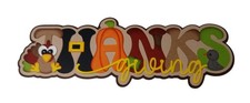 "THANKSGIVING" premade paper piecing scrapbook die cut embellishment
