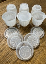 6 Vintage Jello Snack 4oz Cups W/lids,60&rsquo;s-70&rsquo;s Jel-Ette Line