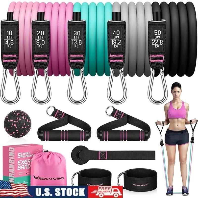 Adjustable Resistance Bands Set 5 Levels Exercise Strength Training Accessories