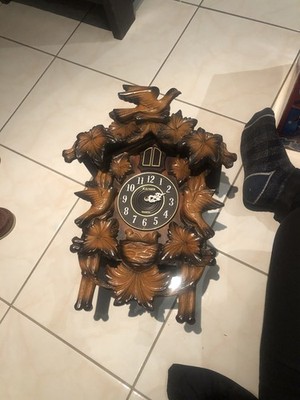 VINTAGE KAISER QUARTZ WOOD BEAUTIFUL CUCKOO CLOCK BIRDS GERMAN MISSING PARTS 