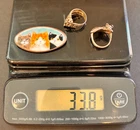 VTG 925 Sterling Silver Cat 3 Piece Lot: Two Rings + 1 Enamel Pin 33.8g total