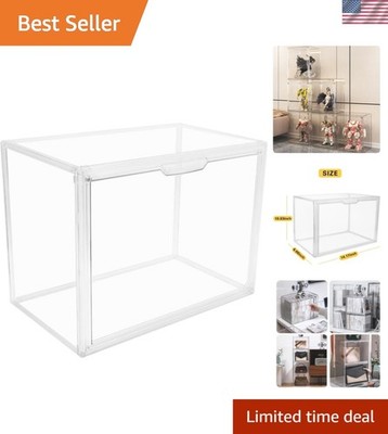 Clear Stackable Plastic Storage Bins with Lid, Dustproof Acrylic Display Case...