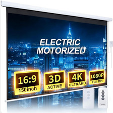 150 Inch Projector Screen Motorized Electric Rising Projector Screen White