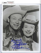 Roy Rogers & Dale Evans Autographed 8x10 Photo Television Cowboy Actors JSA COA