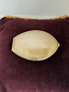 Vintage Powder Mirror Compact Elgin American Gold Tone 1930 1950