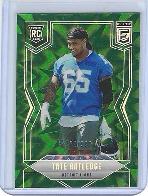 2025 Donruss Elite Tate Ratledge RC *Error* /999 Detroit Lions