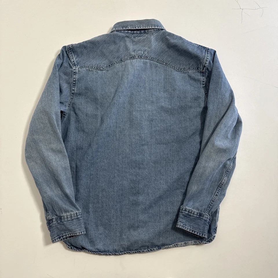 Camisa vaquera Levi's Western para mujer talla L azul manga larga perla a presión Foto 2 de 4