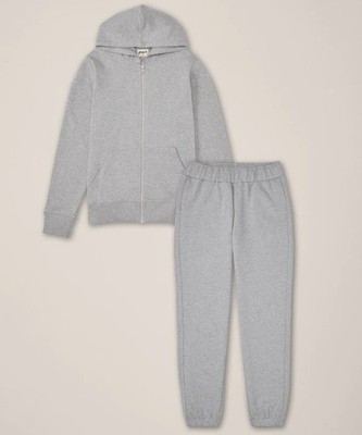Pact Women s Organic Cotton Brushed Fleece Sweat Set WPC6J Heather Grey Size M