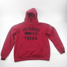 Champion San Francisco 49ers Hoodie Men's Large Red Fleece Lined Long Sleeve