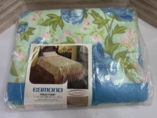 Vintage Chatham ESMOND WILD ROSE Blanket 72"x90" TWIN/FULL Mint Pink Blue