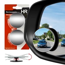Blind Spot Mirror for Car 2 Pack - HD Frameless Wide-Angle Round- Silver
