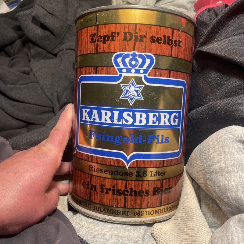 KARLSBERG FEINGOLD PILS 3.8L Liter Steel Gallon Beer Barrel GERMANY