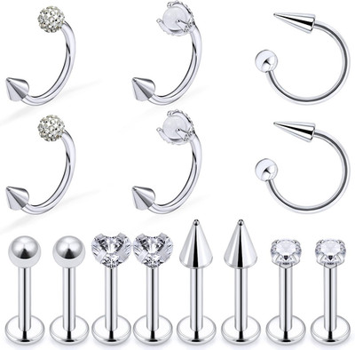 16G Snake Bite Piercing Jewelry Dragon Claw Stainless Steel Horseshoe Hoop Lip R