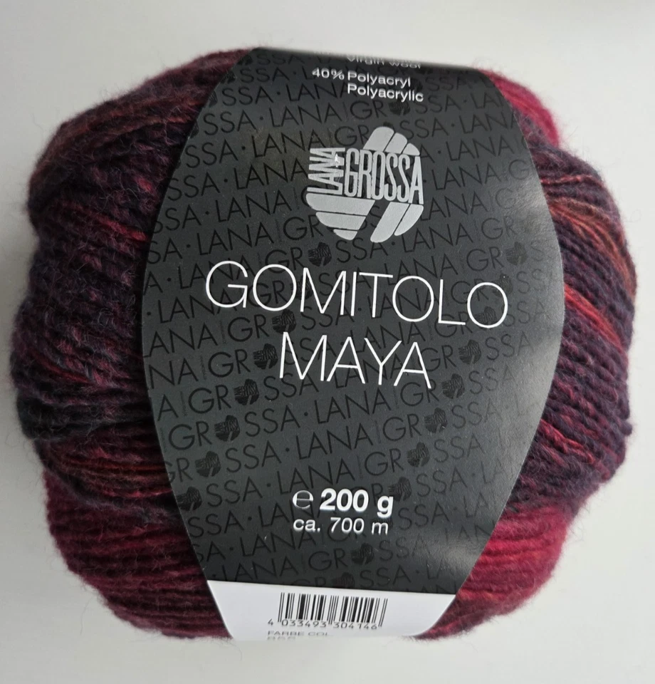 4 Balls Gomitolo Maya Lana Grossa Gradient Wool Blend Yarn 200g 766yds Color 855 - Image 2 of 4