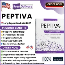 PEPTIVA Sleep Support Vegetarian Probiotics - 30 Capsules,EXP-2027
