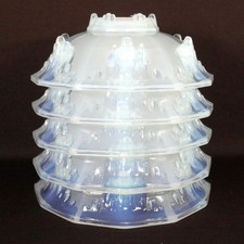 Lot de 5 Coupelles / Tulipes pour Lustre en Verre Opalescent anciennes