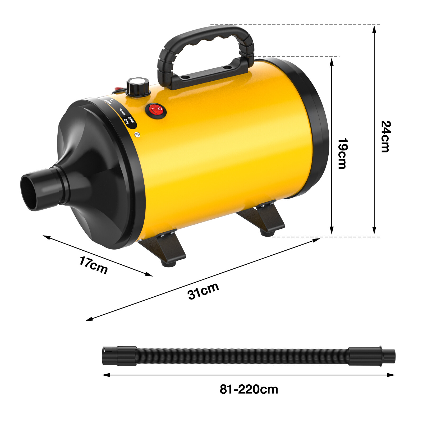 Advwin Pet Hair Dryer 2000W Dog Cat Grooming Blow Speed Hairdryer