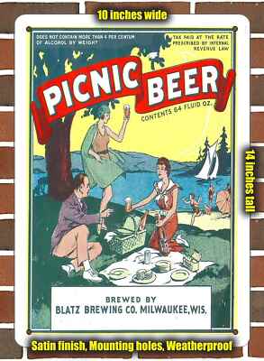 Metal Sign - 1934 Blatz Picnic Beer- 10x14 inches
