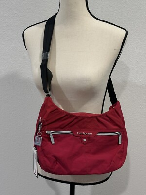 New Hedgren Subway Crossbody Messenger Bag Chili Pepper SUB01S 12 x9 