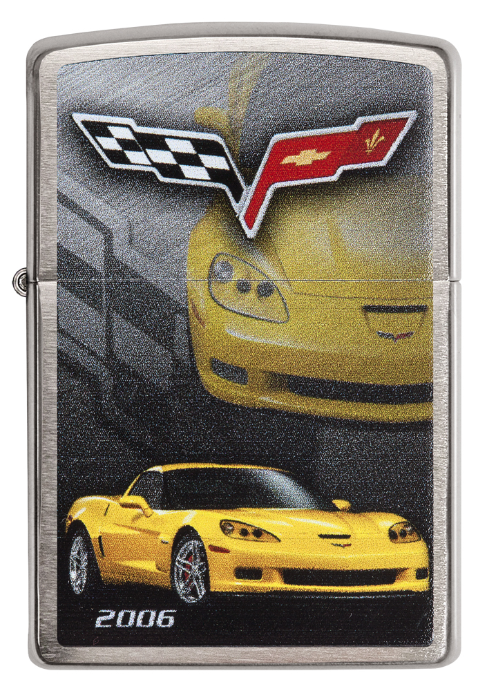 Zippo Chevrolet Corvette Set of 9 WindProof Brushed Chrome Lighter
