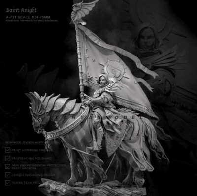 Unassembled Unpainted1/24 resin Ancient times Female knight  figure model kit 