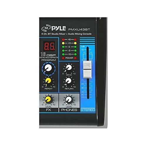 Pyle 4Ch Studio/DJ Controller Audio Mixer Console System w/USB & XLR PMXU43BT - Image 4 of 4