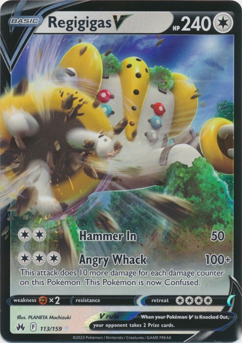 Regigigas V 113/159 Ultra Rare Crown Zenith Pokemon TCG