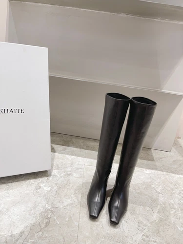 KHAITE Low Heel Square Head Leder Damen Stiefel, High Heel Kurz / Lang Stiefel - Bild 8 von 28