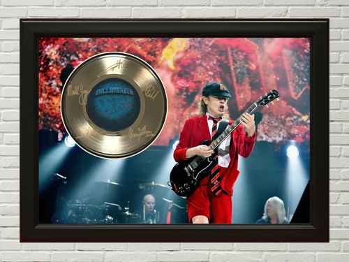 AC/DC Ballbreaker Poster Art Black Wood Framed 45 Gold Record Display 2 ...