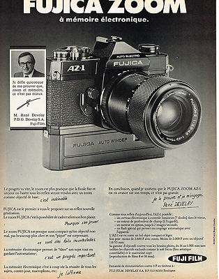PUBLICITE ADVERTISING 104  1978  FUJI FILM   le FUJICA ZOOM MR  RENE DEVELAY
