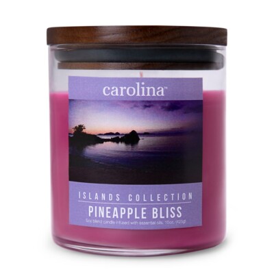 Duftkerze-Carolina-Islands Collection-Pineapple Bliss-425gr.-80 Brennstunden