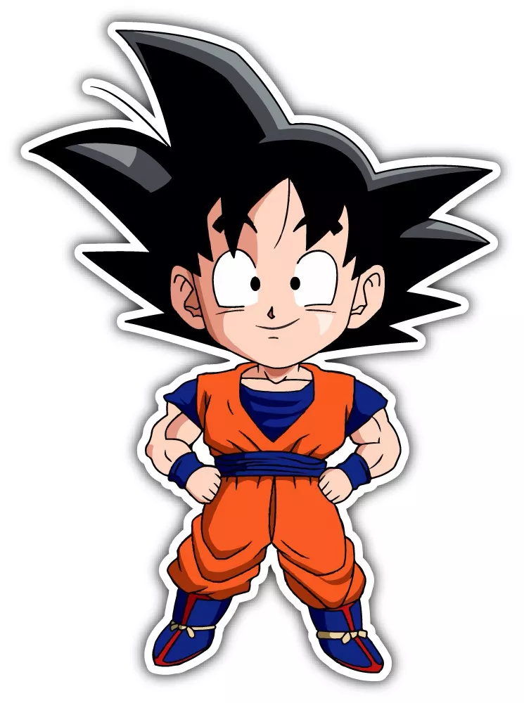 Chibi Goku Dragon Ball Z Cartoon Car Bumper Sticker Decal- 3'' or 5