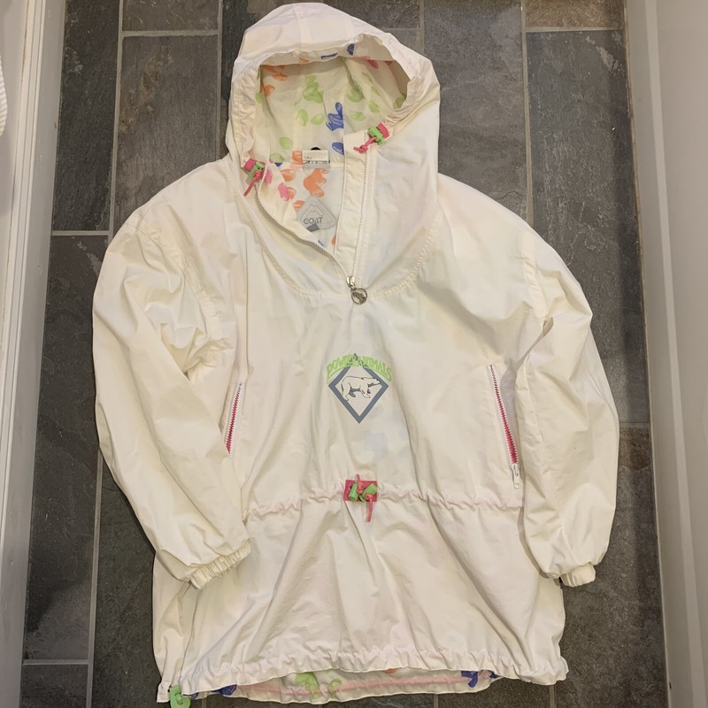 Vintage 90's GOAT Powder Animals Paw Prints multi-color 1/2 Zip Jacket Women’s M