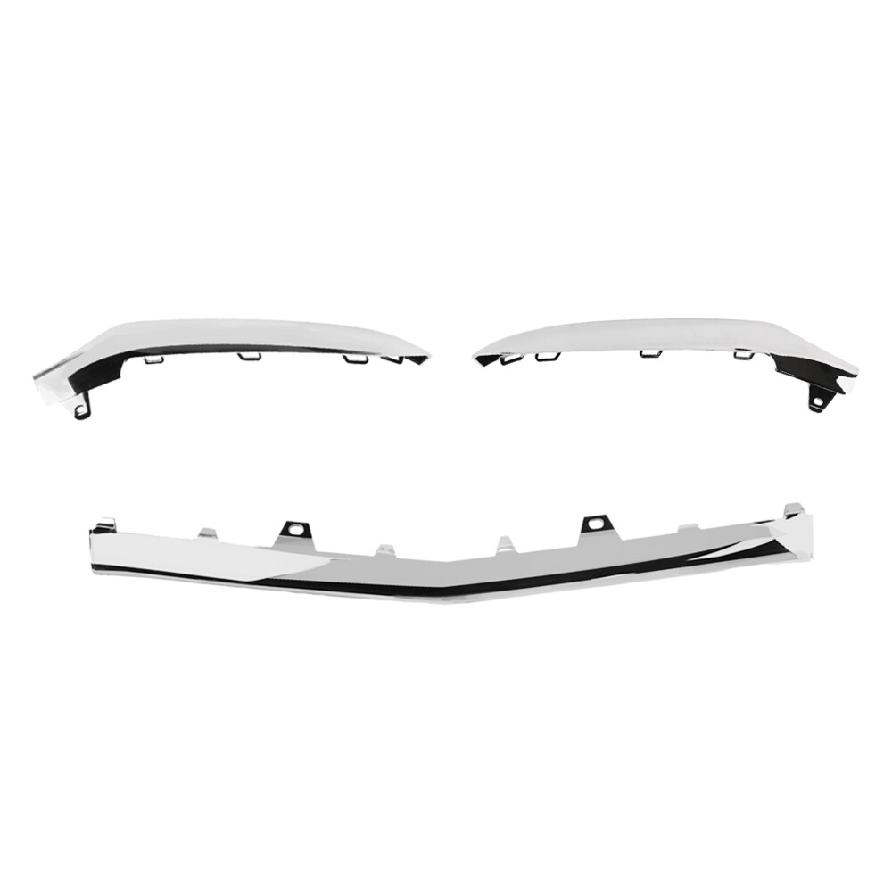Set of 3 Chrome Lower Front Bumper Trim Molding For Mercedes W212 E350