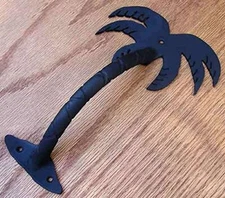 Agave Ironworks Small Palm Tree Pull Iron Door & Gate Hardware Decor | Antique