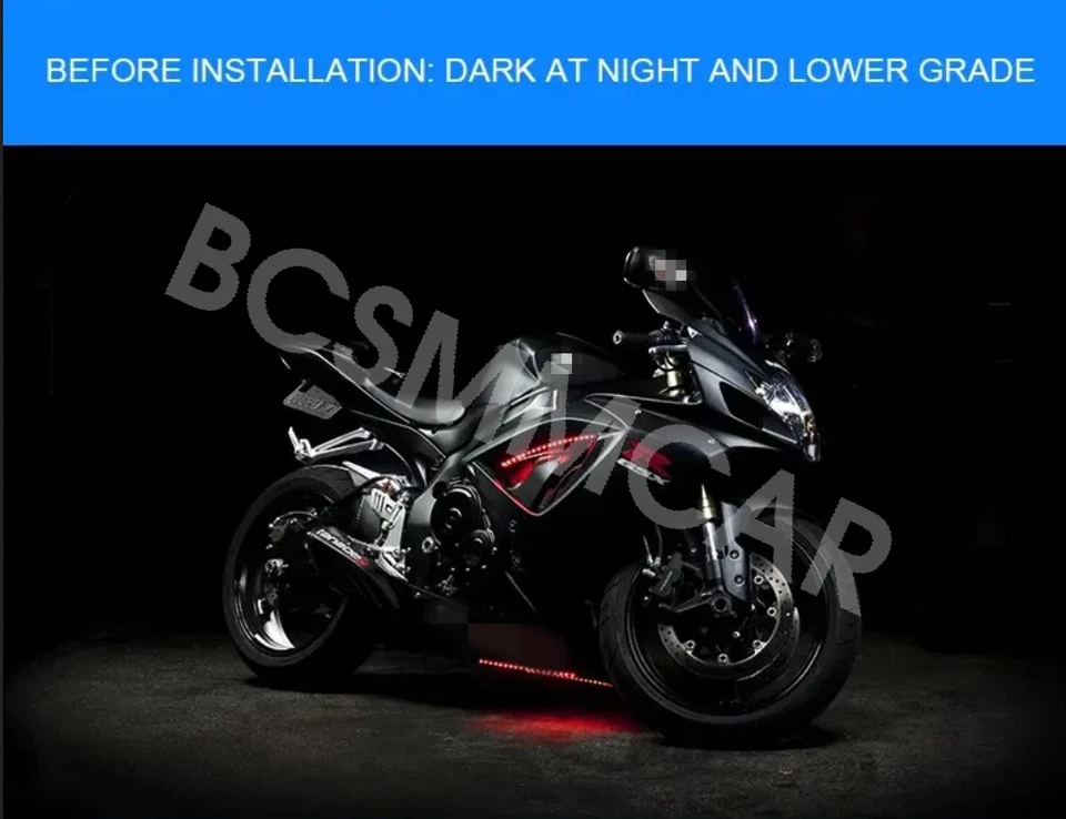 Set Motorcycle Wings LED Welcome Lights Ambient Courtesy Projector Lights - Image 4 of 4