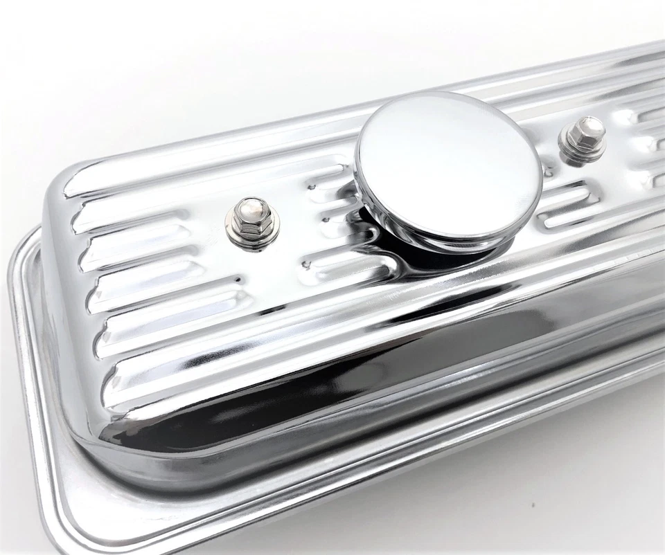 1987-00 Chevy Vortec GMC 305 5.0 & 350 5.7 Valve Covers Complete Kit All Chrome - Image 2 of 4