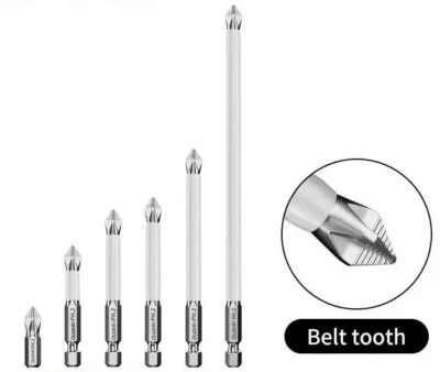 MARKENLOS 6 x Stück PH2 S2 Bit 25mm bis 150mm magnetisch Kreuzschlitz extra lang