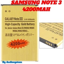 Batteria 4200Mah per SAMSUNG GALAXY NOTE 3 GT N9005 POTENZIATA MAGGIORATA GOLD