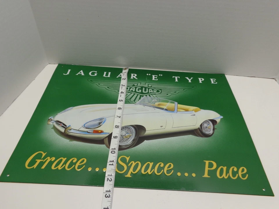 Classic Jaguar E-Type "Grace... Space... Pace..." Metal Sign, 17.5"x12.5" - Image 4 of 4