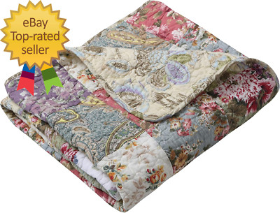 Greenland Home Blooming Prairie Quilted Patchwork Throw