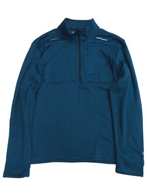 Xersion Mens Teal Blue 1/4 Zip Mock Neck Sweatshirt Jacket Shirt