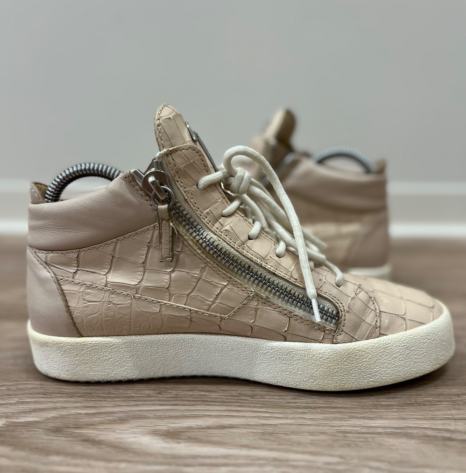 Giuseppe Zanotti Leather Python High Top Sneakers - image 9